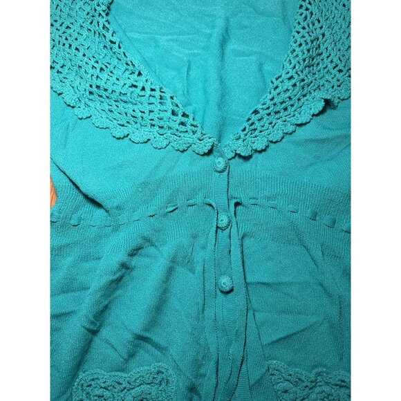 Teal Green Nanette Lapore Cardigan Size Large - Picture 8 of 10